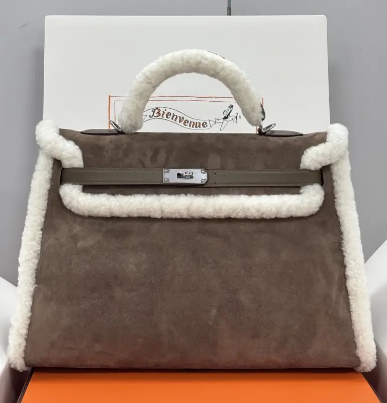 Hermes — Сумка Teddy Kelly 35 см в замші