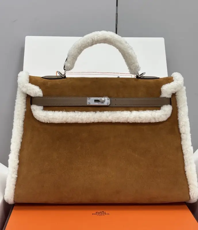 Hermes — Сумка Teddy Kelly 35 см в замші
