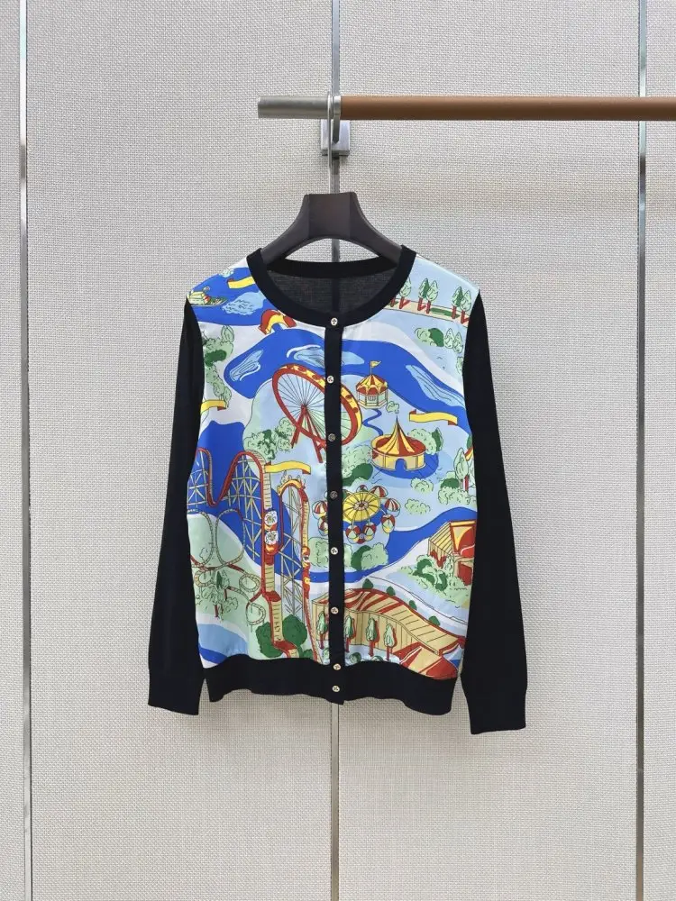 Hermes — Cardigan of viscose from print