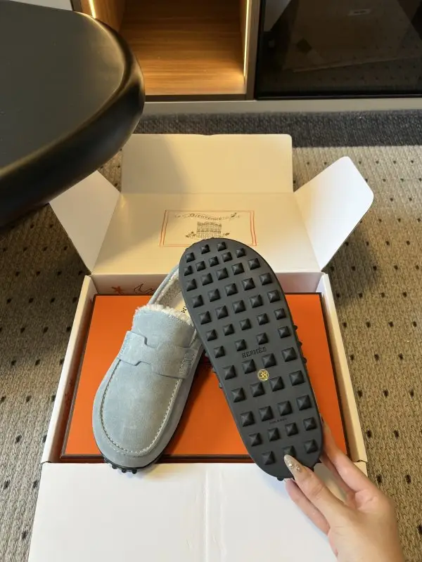 Hermes Лоферы Early Autumn на меху — Фото 3