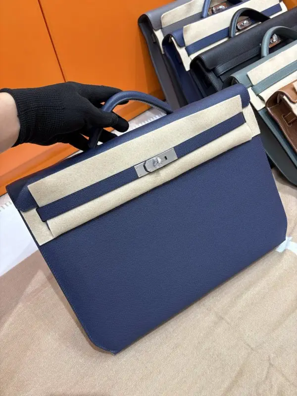 Hermes — Портфель Kelly мужской 36 см в коже Epsom