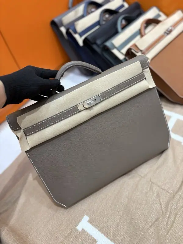 Hermes — Портфель Kelly чоловічий 36 см в шкірі Epsom