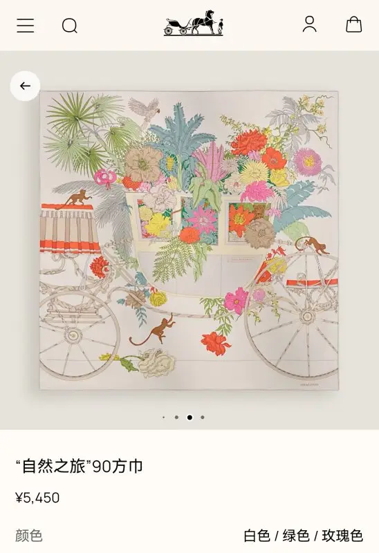 Hermes Shawl silk 90x90 cm — Photo 2