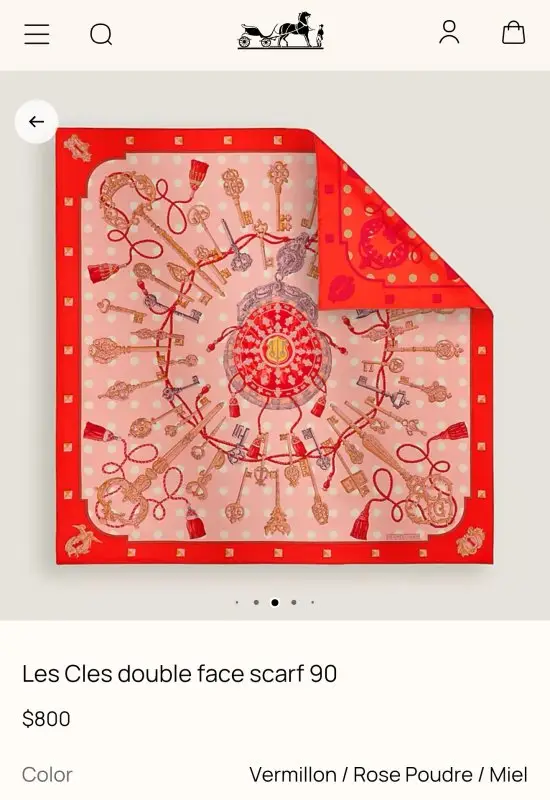 Hermes Shawl silk 90x90 cm — Photo 2
