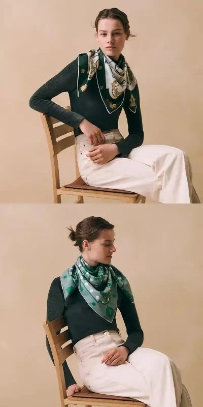 Hermes Шаль шовкова 90x90 см — Фото 3