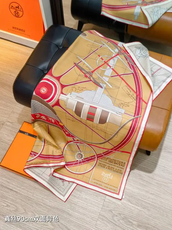 Hermes Шаль шовкова 90x90 см — Фото 5