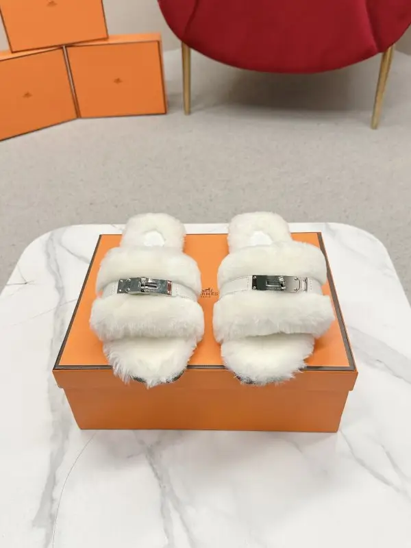 Hermes — Step-ins women's on fur from buckle Kelly