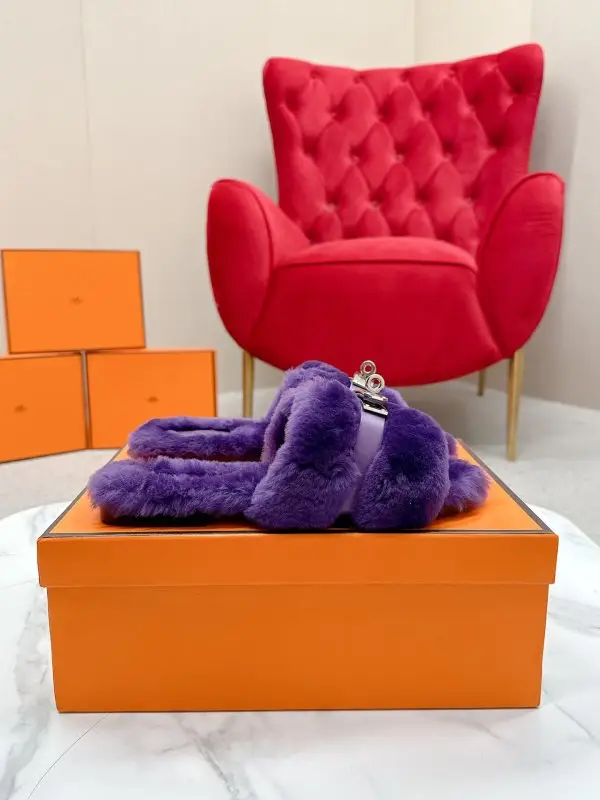 Hermes Step-ins women's on fur from buckle Kelly — Photo 2