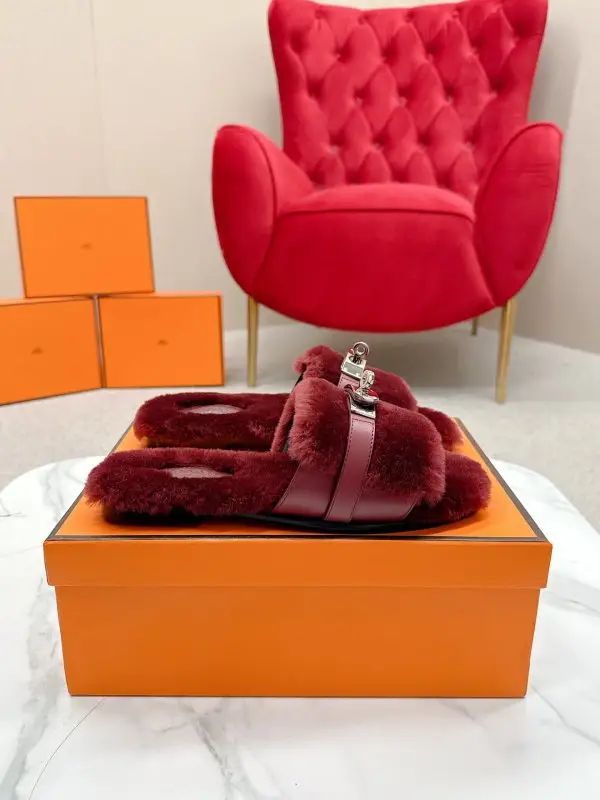 Hermes Step-ins women's on fur from buckle Kelly — Photo 2