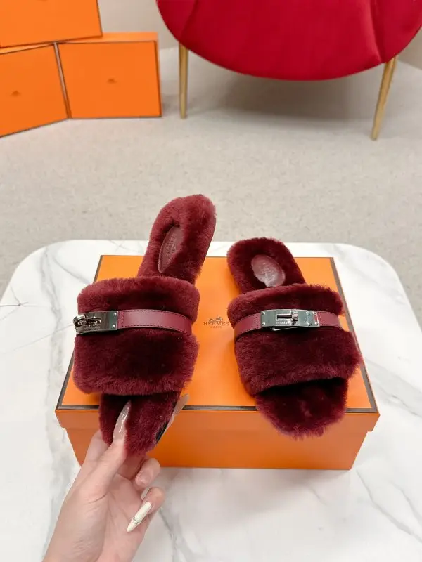 Hermes Step-ins women's on fur from buckle Kelly — Photo 3