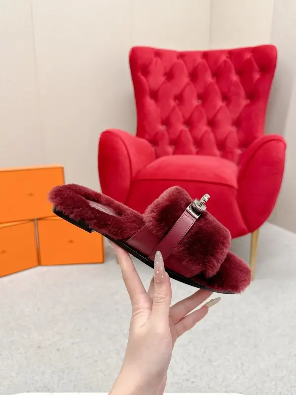 Hermes Step-ins women's on fur from buckle Kelly — Photo 4