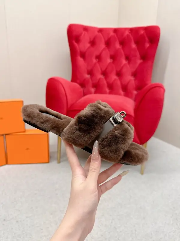 Hermes Step-ins women's on fur from buckle Kelly — Photo 4