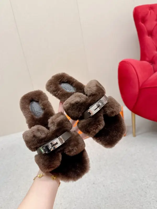Hermes Step-ins women's on fur from buckle Kelly — Photo 5