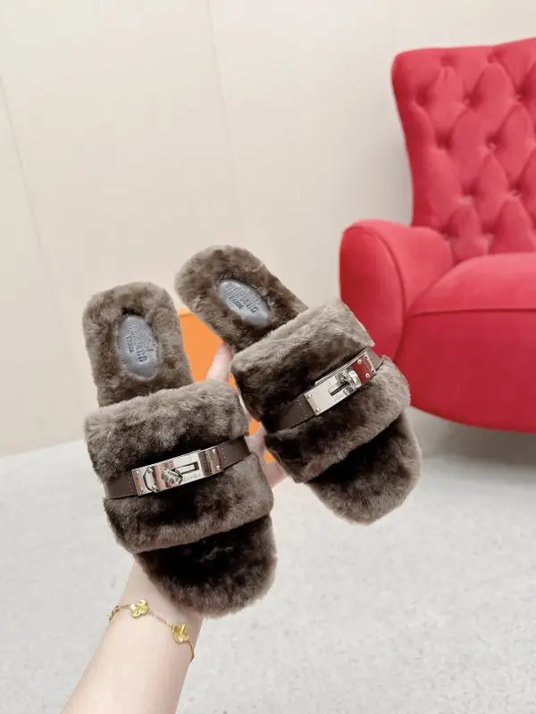 Hermes Step-ins women's on fur from buckle Kelly — Photo 5