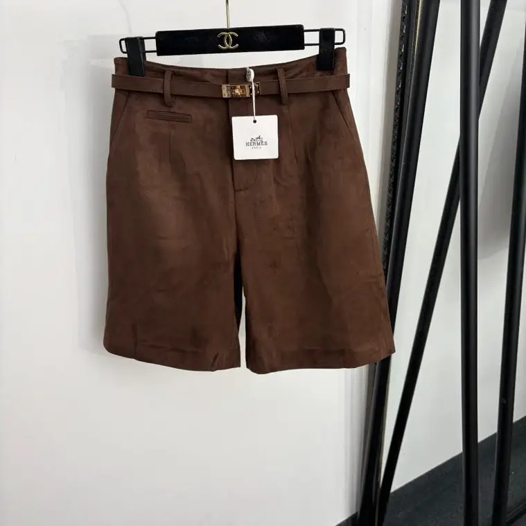 Hermes — Suede shorts
