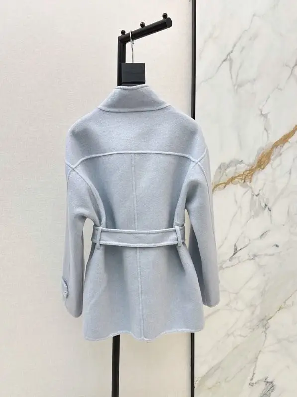Hermes Двусторонняя кашемировая куртка средней длины с воротником — Фото 4
