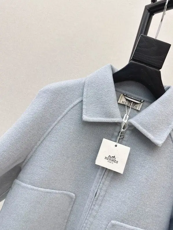 Hermes Двостороннє короткий пальто з кашеміру з коміром — Фото 5