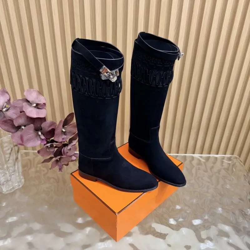 Hermes Women's leather boots buckle Kelly — Photo 2