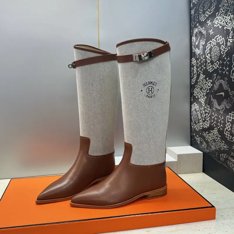 Hermes Жіночі шкіряні чоботи пряжкою Kelly — Фото 3