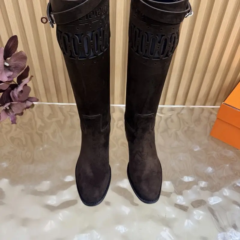 Hermes Women's leather boots buckle Kelly — Photo 5