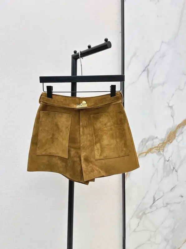 Hermes — Women's suede shorts from belt