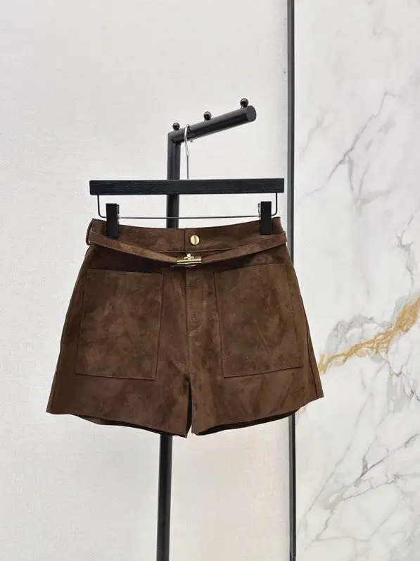Hermes — Women's suede shorts from belt