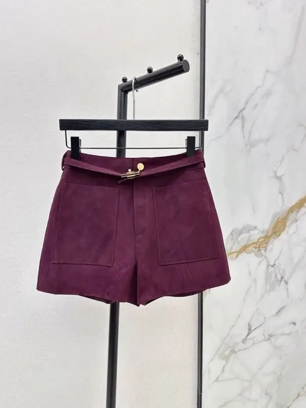 Hermes — Women's suede shorts from belt