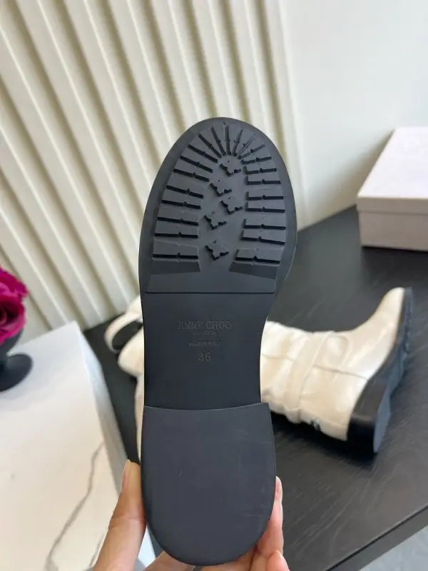 Jimmy Choo Кожаные высокие сапоги с плиссировкой и свободным голенищем — Фото 5