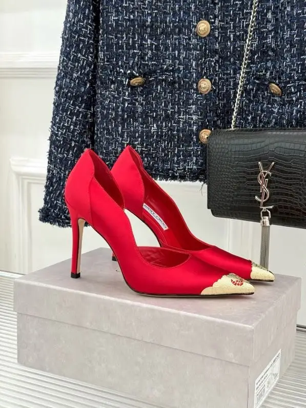 Jimmy Choo — Шовкові туфлі на високому підборах з металевим носком і бічними вирізами
