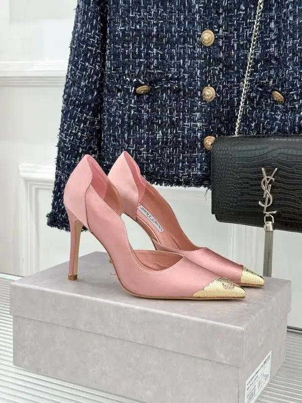 Jimmy Choo — Шовкові туфлі на високому підборах з металевим носком і бічними вирізами