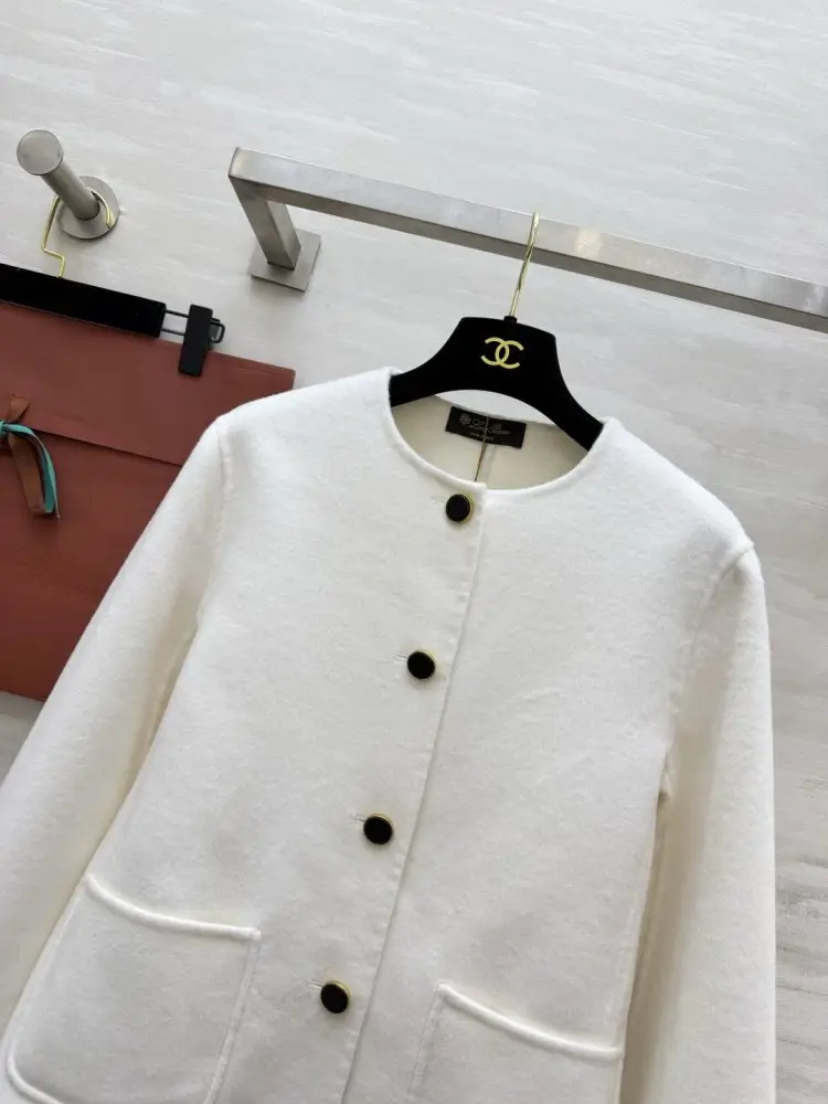 Loro Piana Короткий двостороннє вовняне пальто з круглим вирізом — Фото 2