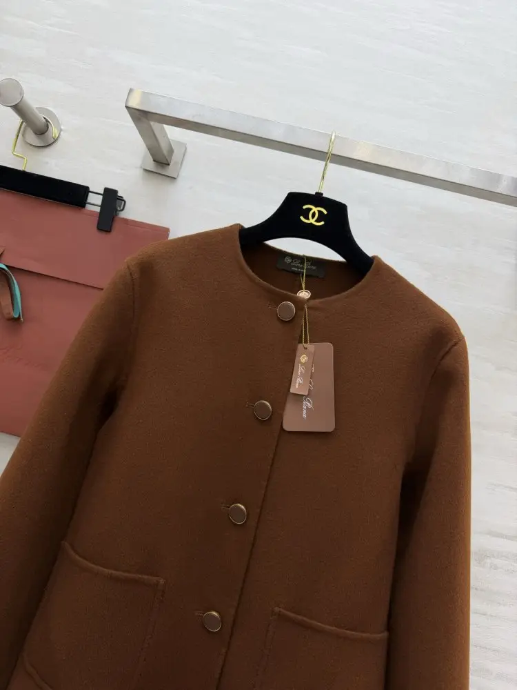 Loro Piana Короткий двостороннє вовняне пальто з круглим вирізом — Фото 3