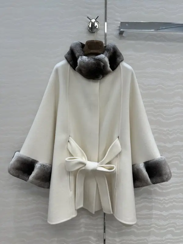 Loro Piana — Двостороннє пальто-накидка з кашеміру і хутром норки