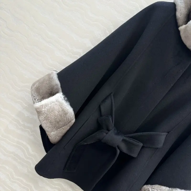 Loro Piana Двостороннє пальто-накидка з кашеміру і хутром норки — Фото 4