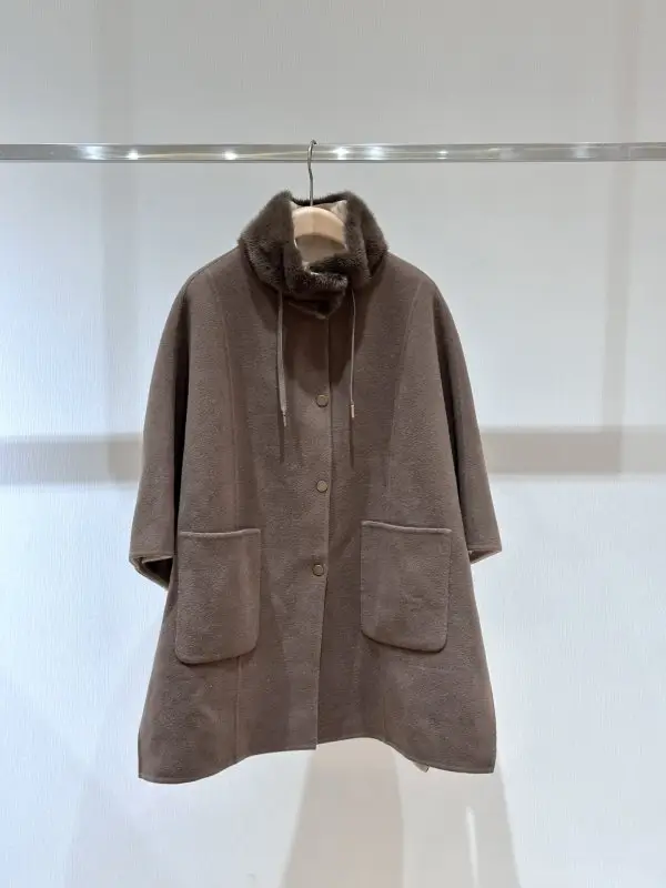 Loro Piana — Bilateral wool coat-cape from норковым fur