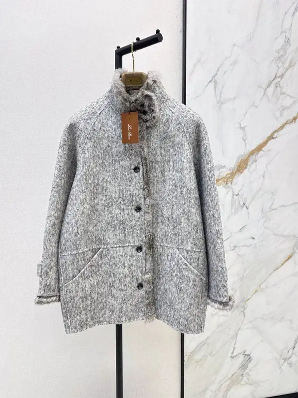 Loro Piana — Двостороннє вовняне пальто з обробкою з кролячого хутра