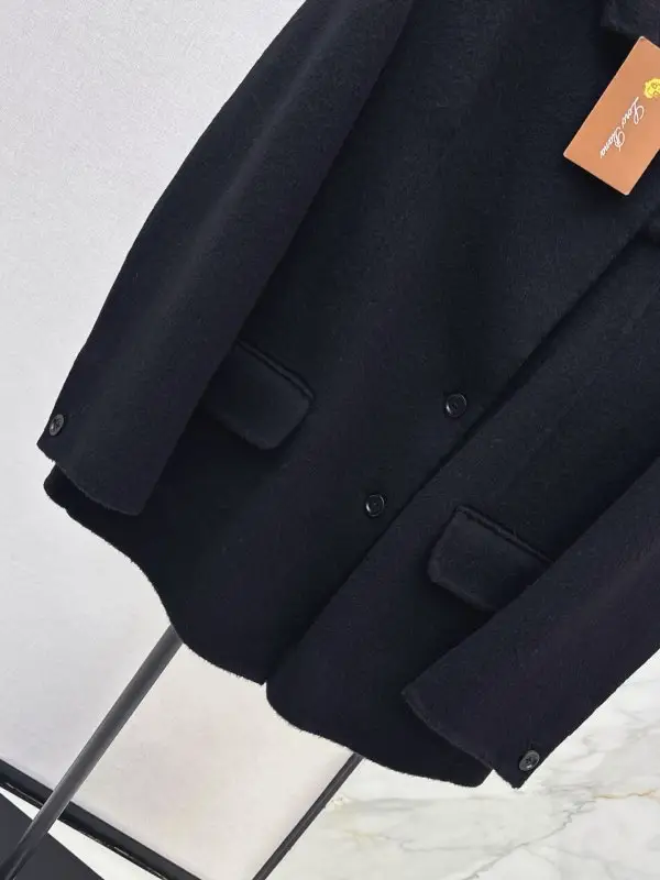 Loro Piana Двустороннее шерстяное пальто с лацканами — Фото 5