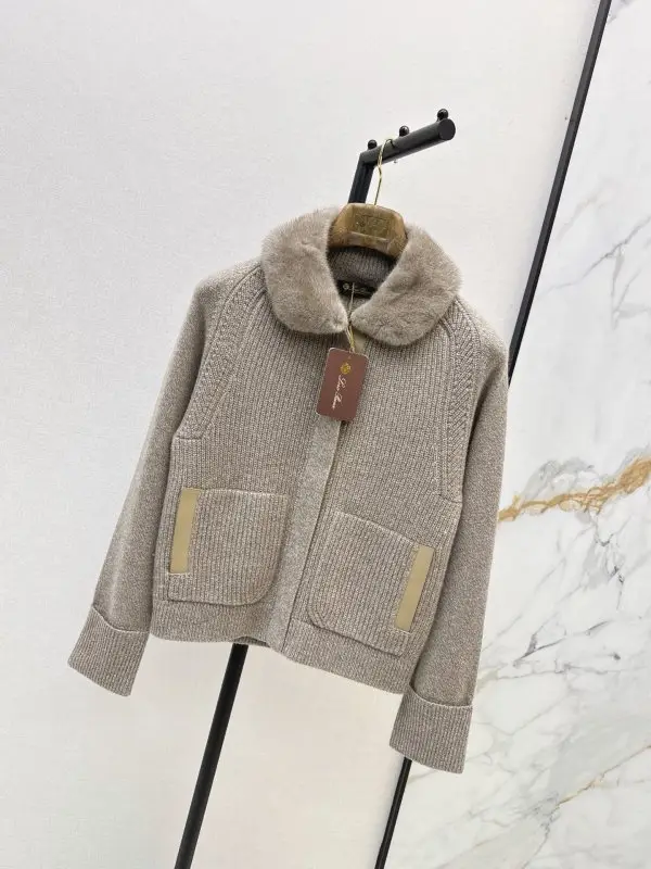 Loro Piana Кашемировое пальто со съемным воротником из норки — Фото 2