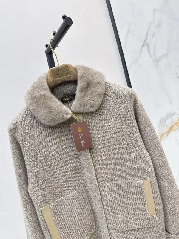 Loro Piana Кашемировое пальто со съемным воротником из норки — Фото 3