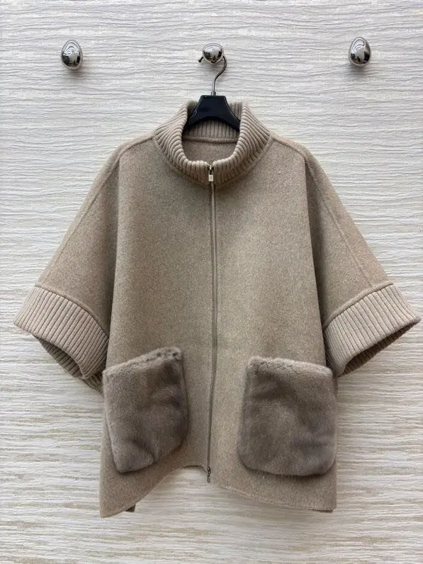 Loro Piana Пальто кашемірове з норковым хутром — Фото 1