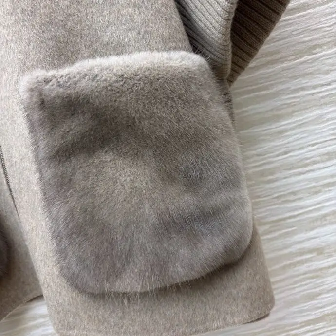 Loro Piana Пальто кашемірове з норковым хутром — Фото 4