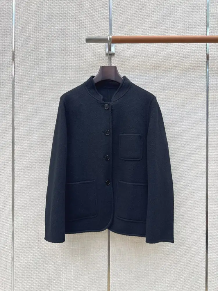 Loro Piana — Пальто з двосторонньої вовни з коміром-стійкою