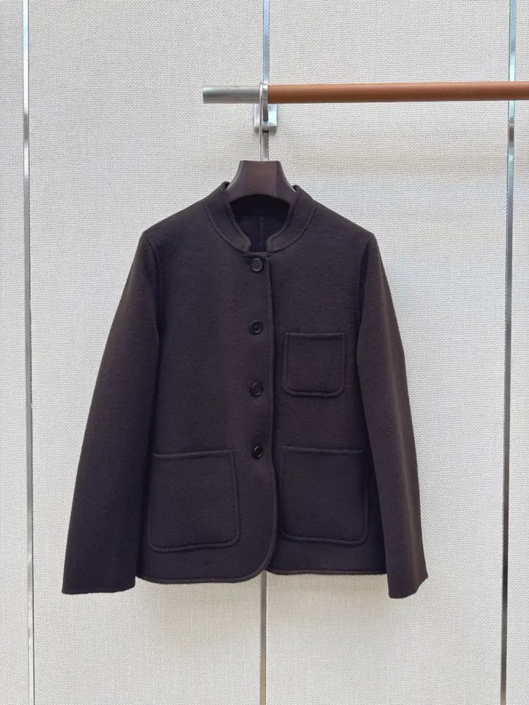 Loro Piana — Пальто з двосторонньої вовни з коміром-стійкою