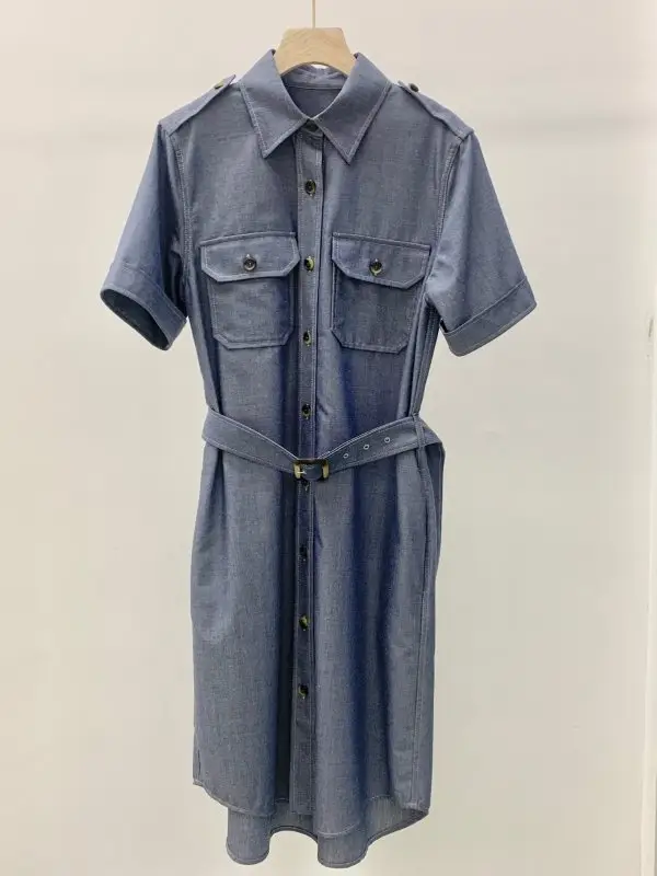 Loro Piana — Джинсовое платье с коротким рукавом