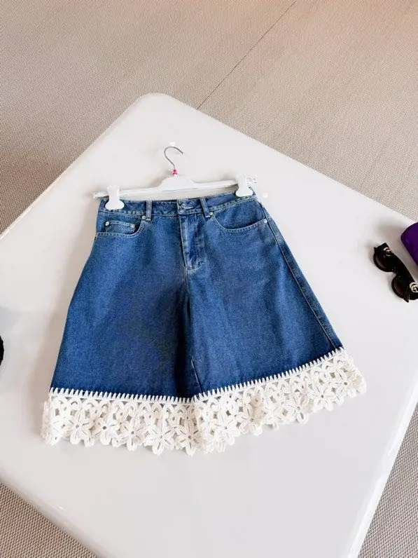 Loro Piana — Denim shorts from high waist