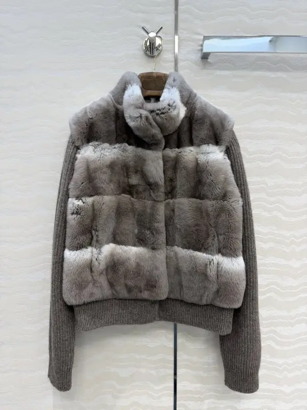 Loro Piana — Куртка кашемировая женская с мехом кролика рекс