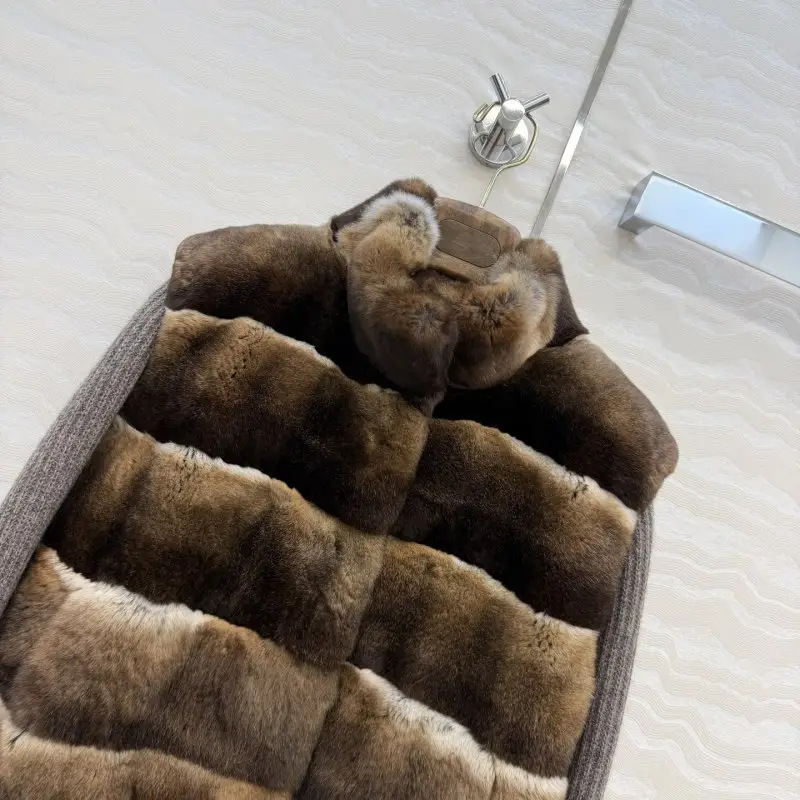Loro Piana Куртка кашемировая женская с мехом кролика рекс — Фото 2