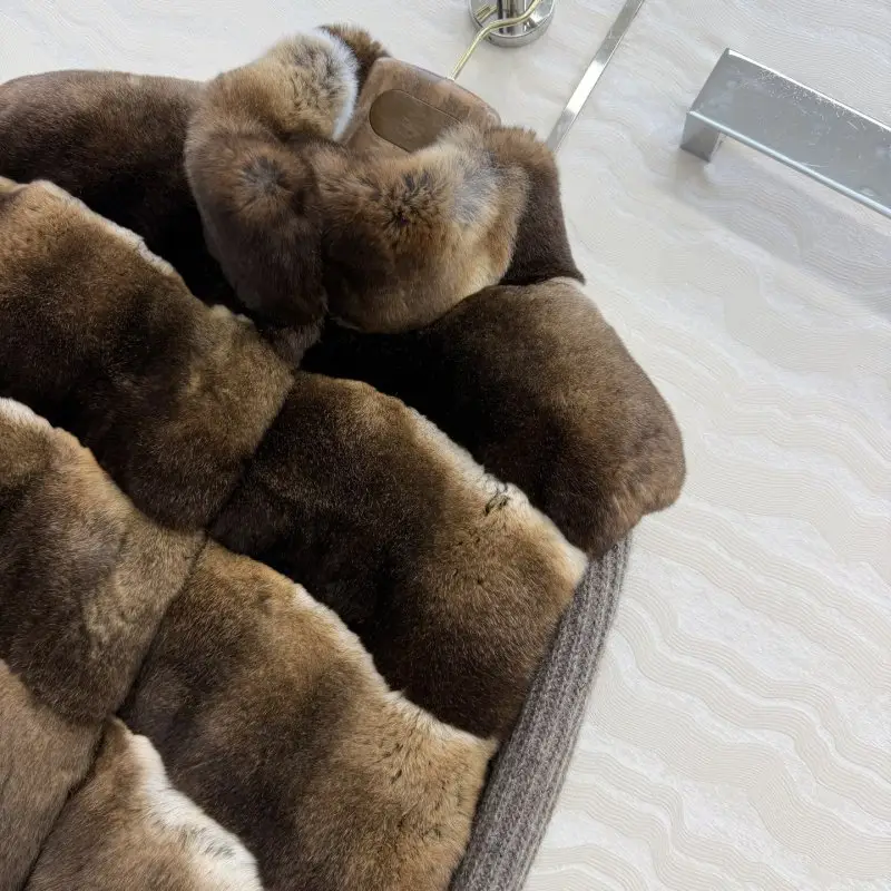 Loro Piana Куртка кашемировая женская с мехом кролика рекс — Фото 3
