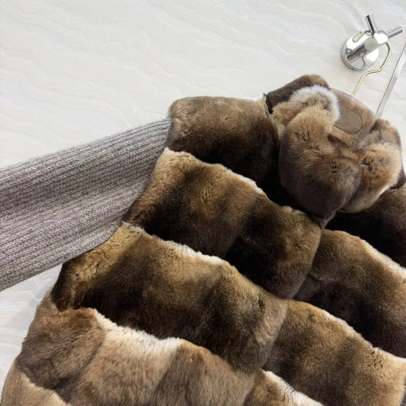 Loro Piana Куртка кашемировая женская с мехом кролика рекс — Фото 4