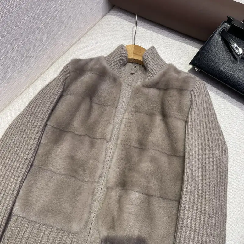 Loro Piana Jacket cashmere women's from fur mink — Photo 2